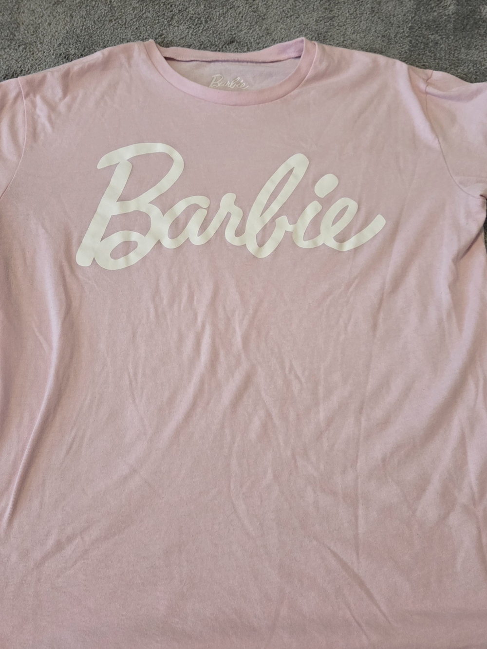 Mattel Barbie Pink Short Sleeve Tee with White Script